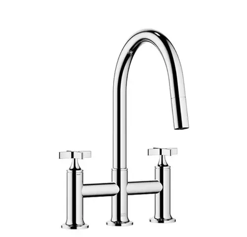 DORNBRACHT Dreiloch-Brückenbatterie Pull-down mit Brausefunktion VAIA 19875809 Chrom, 19875809-00, Artikel in Kategorie